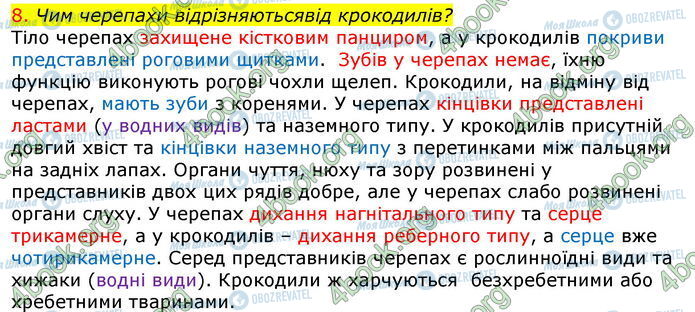 ГДЗ Біологія 7 клас сторінка Стр.128 (8)